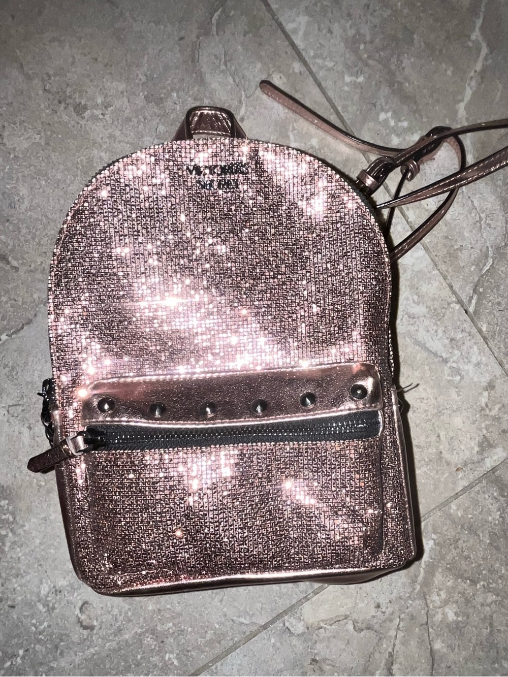 Michael Kors Rose Gold Sequin Mini Backpack